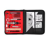Outil de géométrie pour étudiant - Ensemble de mathématiques avec règle de dessin - Ensemble de modèles de dessin - Crayons carrés, gomme, instruments d'ingénierie