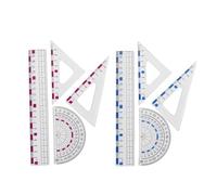 Outil de géométrie scolaire avec règle droite, rapporteur de mathématiques, règles de rédaction, outil multifonction