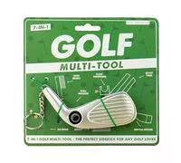 Outil de Golf Multifonction 7 en 1 pour golfeurs | Outil de Divot, marqueur de Balle, Brosse métallique, Pince à Crampons et décapsuleur | Cadeau de Golf Compact pour Homme