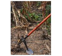 Outil de jardin à espacement réglable : extracteur de racines manuel efficace for une extraction facile des racines de tiges de maïs et de soja.(Wooden stick)