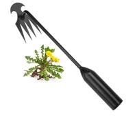 Outil de jardinage manuel avec poignée et 4 dents - Double usage - Pour la cour et la ferme - Désherbeur manuel sans effort - Aide au jardinage