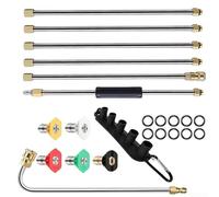 Outil de lavage de voiture avec barre étendue pour nettoyeur haute pression avec support pour angles de pulvérisation réglables et contrôle du débit