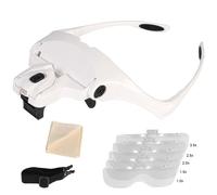 Outil de lecture à 2 lumières Loupe éclairée réparation de bandeau 1.0X 1.5X 2.0X 2.5X 3.5X 5 Loupe à lentille loupes