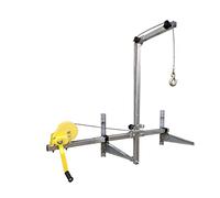 Outil de levage de climatiseur, support de levage d'unité extérieure + treuil manuel, petite grue de levage pliante à balançoire latérale CAIHUA (Color : Folding Side+25m winch)