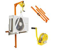 Outil de levage pour climatisation, hauteur de 15,2 m, capacité de 300 kg, treuil manuel, plusieurs options de hauteur, idéal pour l'installation et l'entretien commerciaux