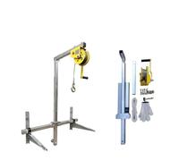 Outil de levage pour climatiseur - Support pliable pour unité extérieure avec treuil manuel de 20 m et grue latérale - Aide à l'installation AC