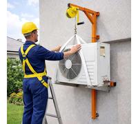 Outil De Levage pour Installation De Climatisation, Treuil Manuel avec Support, Treuil Manuel pour Grue Extérieure, Palan Manuel pour Montage,001,10M