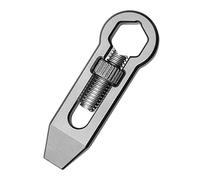 Outil de levier de poche - 5,3 x 1,8 cm - Clé à cliquet multifonction en alliage de titane | Outil de pied-de-biche de poche | Porte-clés multifonction pour homme