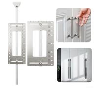 Outil de localisation des trous de traction d'armoire pour le travail du bois avec guide de positionnement de perceuse et localisateur de poinçon pour une installation précise de la poignée et du