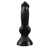 Outil de Loisirs en Forme de Chien Noir, étanche avec Ventouse, Aucune déformation après Une Utilisation répétée, Robuste et Flexible.(Color:A)