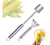 Outil de maïs - Coupe-noyau professionnel - Résistant à la rouille - Avec deux fleurs - Facile à utiliser pour le repas de vacances en plein air - Camping - Pique-nique en plein air