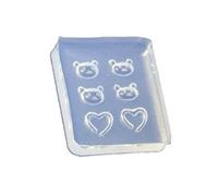 Outil de manucure en gel UV - Moule en résine époxy pour nail art - Modèles ours en forme de cœur - Moules en silicone pour fabrication de bijoux