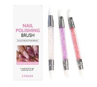 Outil De Manucure En Silicone Pour Ongles - 3 Pièces Pinceau de Façonnage à Double Embout | Outil De Modelage Gel 3D - Pour Manucure Studio Salon Soin Personnel À La Maison Débutants Soin