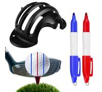 Outil de marqueur de balle de golf - Encre à tampon rapide - Design étanche - Guide d'empreinte Clear Line - Kit d'alignement de précision avec double broches pour la précision du swing et la mise au