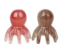 Outil de massage de la tête, masseur cuir chevelu en forme poulpe 2 pièces avec 8 nœuds, peigne massage portable pour masseur cuir chevelu à domicile et au bureau