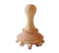 Outil de massage en bois - Coupe de champignon anti-cellulite manuelle de | thérapie corporelle complète | Rouleau de massage en bois massif pour cou, épaule, taille et tête, masseur Merid