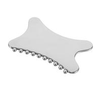 Outil de Massage Facial Gua Sha en Acier Inoxydable Argenté | Planche à Gratter Compacte, Usage Spa et Salon, Bordure Pointue pour Gestes Précis