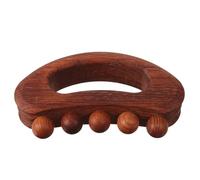 Outil de Massage Gua Sha en Bois, à Poignée, 5 Billes Courbe pour Visage | Bois Carbonisé, Forme Semi-Circulaire, 5 Billes, Adapté au Cou, Détente Musculaire, Usage Spa, Soins Polyvalents