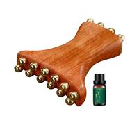 Outil de massage Gua Sha pour visage Massageur visage en bois et cuivre