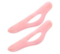 Outil de Massage Manuel en Résine Rose Gua Sha 2 Pièces | Léger et Portable, Usage à Domicile Déplacement, Détente Faciale, Routine Spa