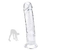 Outil de massage relaxant en gelée transparente Équipé de fortes ventouses Idéal pour l'homosexualité féminine masculine