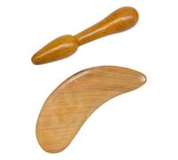 Outil de massage, rouleau à gratter en bois, bâton de thérapie Guashas, design ergonomique, construction en matériau naturel, fabriqué en bois, 12 x 3,5 x 3,5 cm