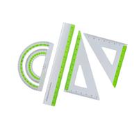 Outil de mesure 4 géométries en aluminium de qualité étudiante avec échelle claire pour les devoirs scolaires, les travaux manuels, ensemble de géométrie pour étudiants