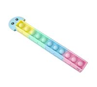 Outil de mesure d'apprentissage activé par pression - Double échelle colorée - Règle centimètre/pouce pour enfants avec règle de mesure antidérapante en silicone