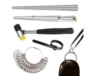 Outil de Mesure de Bague,Mesureur pour Bijoux,Instrument de Précision pour Bagues | Rubber Mallet et Mètre Ruban pour Femme et pour Mesures à Domicile et Achat en Boutique Détermination de la