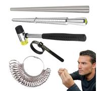 Outil de Mesure de Bague - Mesureur pour Bijoux | Mandre à Bague pour Bijouterie et Réparation,Rubber Mallet et Mètre Ruban pour Femme et pour Mesures à Domicile et Achat en Boutique Détermination de