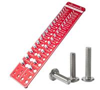 Outil de mesure de boulon - Jauge de filetage à 34 trous en métal - Testeur de taille de vis résistant à l'usure - Fournitures de mesure de boulons pour