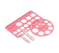 Outil de Mesure de Bride 21 Trous Rectangle Rond Flexible Stretch Nipple Ruler Set pour Tire-lait (Rose)