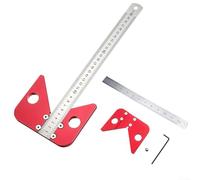 Outil de mesure de centre de cercle en alliage d'aluminium, règle centrale à angle droit de 45 degrés, règle de recherche de centre de travail du bois avec règle amovible