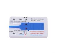 Outil de mesure de la profondeur de la bande de roulement des pneus - Jauge compacte en ABS pour surveillance de la sécurité du véhicule - Portée de 20 mm - Échelle unique bleue