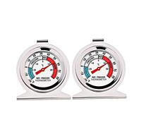 Outil de mesure de la température du réfrigérateur, thermomètre réfrigérateur en acier inoxydable, thermomètre à grand cadran pour congélateur cuisine 2 pièces