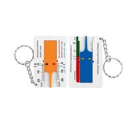 Outil de mesure de profondeur de pneu portable en plastique ABS avec échelle transparente à double zone pour une identification sûre et dangereuse du niveau de roulement (jaune et blanc)