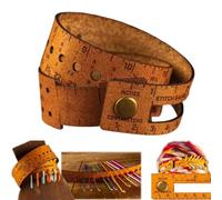 Outil de mesure en cuir 7 en 1 Multi-Wrap, The Crafters' Multi-Wrap, règle multifonctionnelle de 45 cm pour le poignet, pour les artisans et les crocheteurs (Marron foncé)