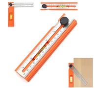 Outil de mesure multifonctionnel - Rapporteur de positionnement réglable avec marquage d'angle 15°-90°, règle de profondeur de précision pour le travail du bois, la menuiserie et les projets de