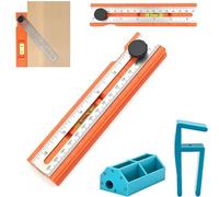 Outil de mesure multifonctionnel - Rapporteur de positionnement réglable avec marquage d'angle 15°-90°, règle de profondeur de précision pour le travail du bois, la menuiserie et les projets de