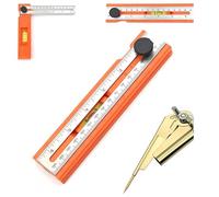 Outil de mesure multifonctionnel - Rapporteur de positionnement réglable avec marquage d'angle 15°-90°, règle de profondeur de précision pour le travail du bois, la menuiserie et les projets de