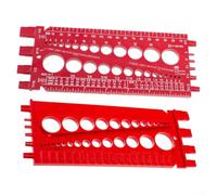 Outil de mesure pour écrous et vis filetés compatible avec forets pour analyse de la taille des fixations métriques et impériales (rouge)