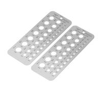 Outil de mesure pour jauge de forets, 2 pièces, calibre de foret en acier inoxydable avec 29 trous métriques et impériaux, de 1/16 à 1/2 pouce, index pour mécaniciens et travaux de