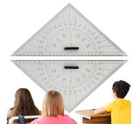 Outil de mesure triangulaire 2 pièces en acrylique pour navigation marine | Rapporteur triangulaire de navigation marine de 300 mm pour yachts, navires, bateaux, cartographie, distance, enseignement
