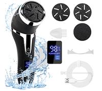 Outil de meuleuse de pied électrique, Outils de Pédicure électroniques Portables IPX7, Outil Professionnel de soin des Pieds LCD pour Peaux Mortes, 3 têtes givrées de rechange (Le noir)