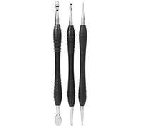 Outil de modelage en acier inoxydable 3 pièces outils de sculpture sur cuir outil de modelage pour l'artisanat du cuir kit de cuillères de gaufrage du cuir outils de sculpture en métal pour textures d
