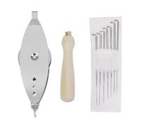 Outil De Navette De Tatouage En Métal Pour La Fabrication De Dentelle À La Main, Ensemble De 7 Aiguilles À Feutrer Avec Manche En Bois, 1 Pièce