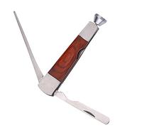 Outil de nettoyage 3 en 1 pour pipe à tabac en bois rouge et acier inoxydable pour bloquer les conduites de tabac