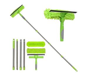 Outil De Nettoyage Avec Grattoir - Kit De Nettoyage De Fenêtre, 2 En 1 Nettoyeur Mural Voiture Maison Appartement Avec Douche Miroir En Vitrine