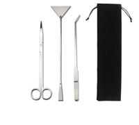 Outil de nettoyage d'aquarium, longue pince à épiler ciseaux, spatule, ensemble de nettoyage pour plantes aquatiques en acier inoxydable pour aquariums (argenté) - 3 pièces