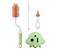 Outil de nettoyage de biberon 3 pièces Ensemble tétine et pinceau à biberon Brosse à paille Poignée simple pour les nouveaux parents Pinceaux de nettoyage efficaces